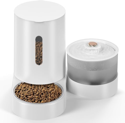 Automatischer Futterspender für Katzen, 2-in-1, Schwerkraft-Futterstation und Wasserspender, großes Fassungsvermögen für kleine, mittelgroße Hunde und Kätzchen von Xisuoka