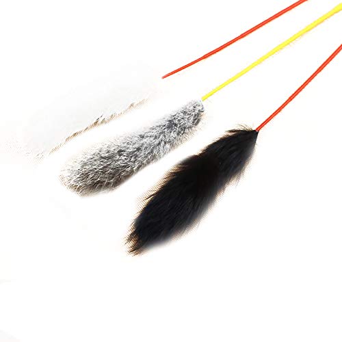 Klassisches KatzenSpielzeug Teaser Cat Kitten PET Toy Bunte FederStange interaktiven Stick Toy Wire Chaser Wand PET liefert lustige Trainings Spielzeug (Strip) von Xiton