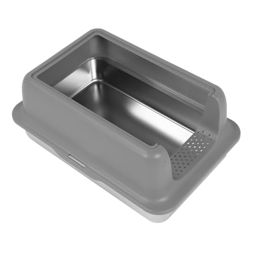 Geschlossene Katzentoilette aus Edelstahl, 24L Extra Große Katzentoilette mit Tief Gebogener Hoher Wandseite, Extra Große, Spritzwassergeschützte Katzentoilette für Große Katzen, Geschlossene Katzentoilette aus Edelstahl, 24L Extra Große Katzentoilette mit Tief Gebogener Hoher Wandseite, Extra Große, Spritzwassergeschützte Katzentoilette für Große Katzen, von Xiuganpo
