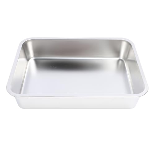 Katzentoilette aus Edelstahl, Große, Geruchsdichte Katzentoilette mit Hohen Seiten, Oben Offene Metall-Haustier-Katzentoiletten-Toilettenkästen, Leicht zu Reinigende, (50 * 35 * 10cm) von Xiuganpo