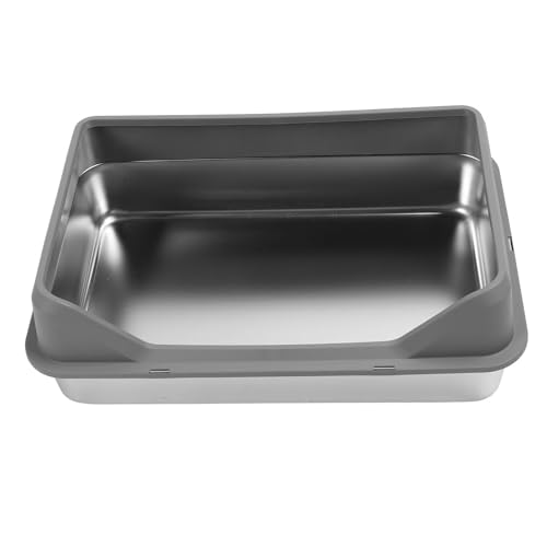 Katzentoilette aus Edelstahl, Große Metalltoilette mit Hohen Seiten und Deckel, Leicht zu Reinigende, Auslaufsichere, Geschlossene Metalltoilette für Großkatzen und Haustiere, Katzentoilette aus Edelstahl, Große Metalltoilette mit Hohen Seiten und Deckel, Leicht zu Reinigende, Auslaufsichere, Geschlossene Metalltoilette für Großkatzen und Haustiere, von Xiuganpo