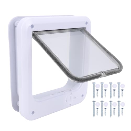 Xiuganpo Swing Pet Door, Zwei Wege Verriegelung, Katzenklappe Im Innenbereich Im Freien, Langlebig, Eingebautes Schloss, Innen -Pet -Türklappe, DIY Easy Installation, Verriegelung (2) von Xiuganpo