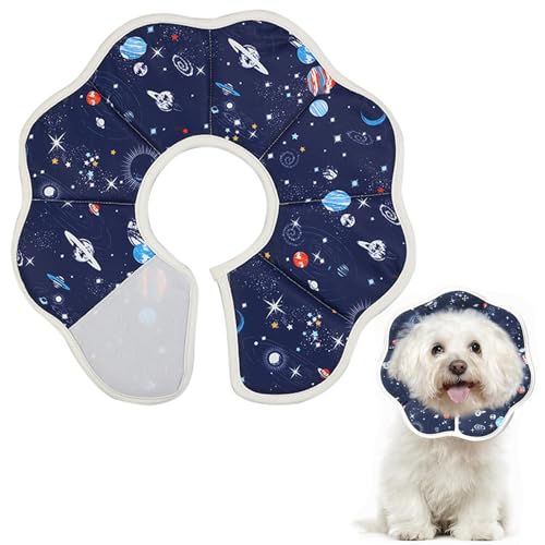 Xiuyer Halskrause Hund, Halskrause Katze, Hunde Halskrause, für Kleine Hunde und Erwachsene Katzen, Leckschutz nach Op Hund, Beeinträchtigt Nicht das Trinken und Essen(Blau L) von Xiuyer