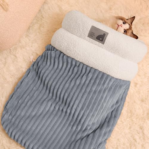 Xiwhuua Kuschelsack, 37 x 44/45 x 54 cm Halbgeschlossener Katzenschlafsack, Wärmendes Katzennestbett, Beruhigendes Katzenbett Hundebett mit Kissen, Cat Sleeping Bag für H-erbst und Winter Xiwhuua Kuschelsack, 37 x 44/45 x 54 cm Halbgeschlossener Katzenschlafsack, Wärmendes Katzennestbett, Beruhigendes Katzenbett Hundebett mit Kissen, Cat Sleeping Bag für H-erbst und Winter von Xiwhuua