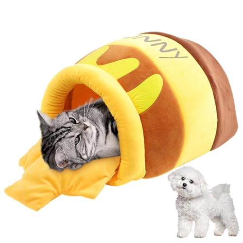 Xiwhuua Süßes Katzenbett, Honeypot Katzenbett - Honeypot Katzenbett Süßes Haustierhaus,Waschbares, halbgeschlossenes Katzenzelt mit abnehmbarem Kissen, Haustierhöhle, Halloween-Katzenbett für Xiwhuua Süßes Katzenbett, Honeypot Katzenbett - Honeypot Katzenbett Süßes Haustierhaus,Waschbares, halbgeschlossenes Katzenzelt mit abnehmbarem Kissen, Haustierhöhle, Halloween-Katzenbett für von Xiwhuua