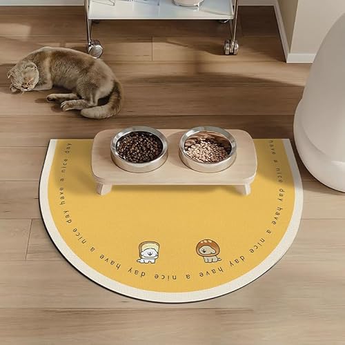 Hundenapf Matte, Hundenapf Unterlage, Napfunterlage Hund & Katze - rutschfeste, wasserabstoßende Futtermatte, schnelltrocknend für Hunde und Katzen (A,60 * 90cm) von Xiyocadt