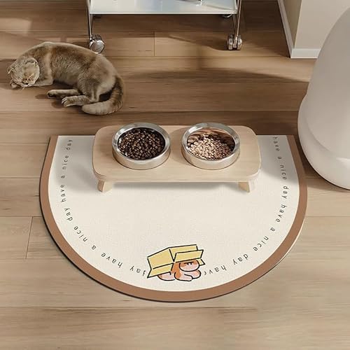 Hundenapf Matte, Hundenapf Unterlage, Napfunterlage Hund & Katze - rutschfeste, wasserabstoßende Futtermatte, schnelltrocknend für Hunde und Katzen (C,60 * 90cm) von Xiyocadt