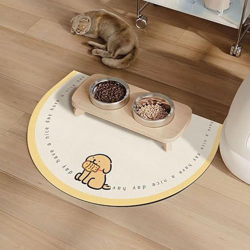Hundenapf Matte, Hundenapf Unterlage, Napfunterlage Hund & Katze - rutschfeste, wasserabstoßende Futtermatte, schnelltrocknend für Hunde und Katzen (G,50 * 80cm) von Xiyocadt
