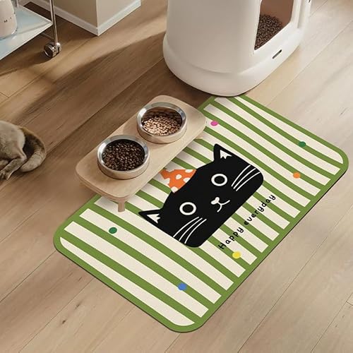 Hundenapf Matte, Hundenapf Unterlage, Napfunterlage Hund & Katze - rutschfeste, wasserabstoßende Futtermatte, schnelltrocknend für Hunde und Katzen (I,40 * 50cm) von Xiyocadt