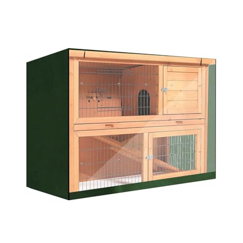 Kaninchenstall Abdeckung, 210D-Oxford-Gewebe wasserdichte Kaninchenkäfig-Staubschutz, doppelschichtig, thermischer Stall, Abdeckung für Kaninchenstall (122x50x105 cm,Grün) von Xiyocadt