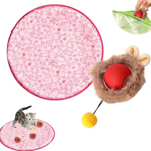 Katzenspielteppich, Interaktives Spielzeug Für Katzen Mit Doppelschicht Jagdabdeckung, Katzenspielzeugball Matte Für Katzen Im Innenbereich, Mäusefangspiel Für Stimuliert Den Jagdinstinkt (1 Set-Rosa) Katzenspielteppich, Interaktives Spielzeug Für Katzen Mit Doppelschicht Jagdabdeckung, Katzenspielzeugball Matte Für Katzen Im Innenbereich, Mäusefangspiel Für Stimuliert Den Jagdinstinkt (1 Set-Rosa) von Xiyocadt