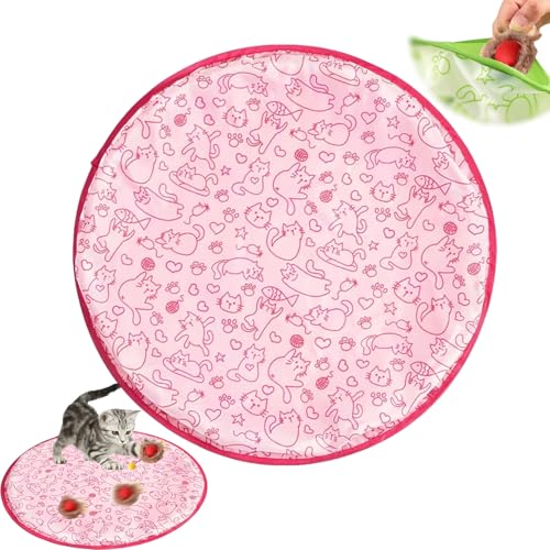 Katzenspielteppich, Interaktives Spielzeug Für Katzen Mit Doppelschicht Jagdabdeckung, Katzenspielzeugball Matte Für Katzen Im Innenbereich, Mäusefangspiel Für Stimuliert Den Jagdinstinkt (Matte-Rosa) Katzenspielteppich, Interaktives Spielzeug Für Katzen Mit Doppelschicht Jagdabdeckung, Katzenspielzeugball Matte Für Katzen Im Innenbereich, Mäusefangspiel Für Stimuliert Den Jagdinstinkt (Matte-Rosa) von Xiyocadt