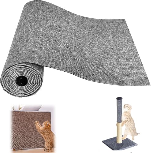 Kratzwand Für Katzen,Katzenkratzschutz Für Couch,Kratzteppich Selbstklebend, Kratzmatte Katze Wand,Schneidbarer Katzen Kratzschutz Selbstklebend Für Sofa Couch Möbel Tür Wand (Grau,200 x 40 cm) von Xiyocadt