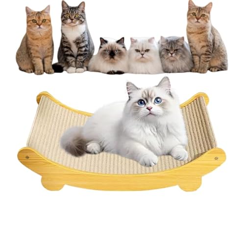 Sisal Katzenstuhl, Katzen Sisal Liegestuhl,KatzenStrandkorb Katzenbett,Bequemer Katzenkratzstuhl,tragbares Schlafnest,verhindert Möbelschäden,Für Katze,Welpen,Kleintiere (Sisal-Stil,Extragroß) von Xiyocadt