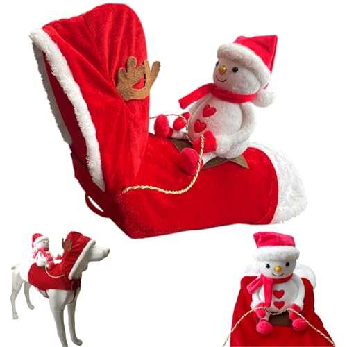Weihnachtskostüme für Hunde, Weihnachtsanzüge für Haustiere, Weihnachtsmann-Kostüme für Hunde, Weihnachtskleidung für Haustiere, Weihnachtsmann-Kostüme zum Reiten, Weihnachtskleidung (B,S) von Xiyocadt