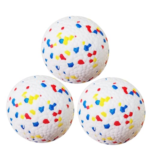 Xiyocadt 3 Stück Hundespielzeug Ball, Dauerhaftes Hundespielzeug Tennisbälle, Hund Wasser Spielzeug Ball, Bissfester Hundeball für Hunde zum Training und Spiel auf Land oder Wasser (3 Stück,6cm) von Xiyocadt