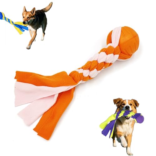Xiyocadt Beißspielzeug Hund, Interaktiver Spielball Für Hunde, Magic Ball Für Hunde, Unzerstörbarer Hundeball Hundespielzeug Robust, Buntes Knabberndes Strickspielzeug Für Haustiere (41 * 9CM,Orange) Xiyocadt Beißspielzeug Hund, Interaktiver Spielball Für Hunde, Magic Ball Für Hunde, Unzerstörbarer Hundeball Hundespielzeug Robust, Buntes Knabberndes Strickspielzeug Für Haustiere (41 * 9CM,Orange) von Xiyocadt