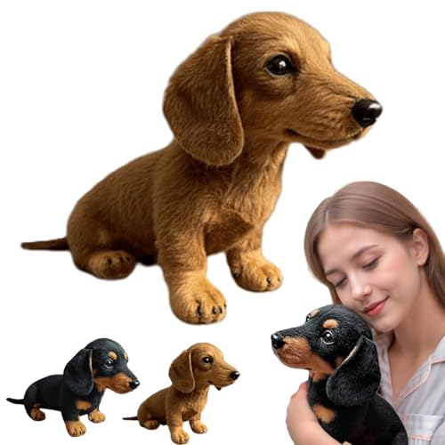 Xiyocadt Dachys 2.0 Hundekuscheltier, Emotionales Stofftier für Hunde & Erwachsene als Therapie und Anti-Angst Spielzeug, Ultraweiches Kuscheltier mit Beruhigendem Gewicht (Braun) von Xiyocadt