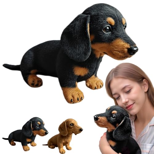 Xiyocadt Dachys 2.0 Hundekuscheltier, Emotionales Stofftier für Hunde & Erwachsene als Therapie und Anti-Angst Spielzeug, Ultraweiches Kuscheltier mit Beruhigendem Gewicht (Schwarz) von Xiyocadt