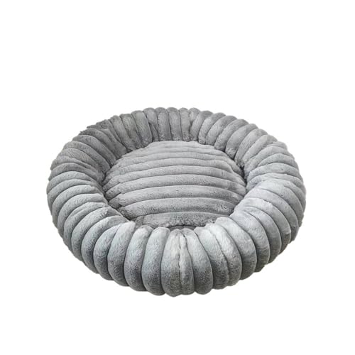 Xiyocadt Hundebett Flauschig Rund Donut Katzenbett Hundekissen Hundesofa Katzenkorb Kuscheliges Hundekorb für Kleine, Mittelgroße Katzen, Hunde und Andere Haustiere (80cm,Grau) von Xiyocadt