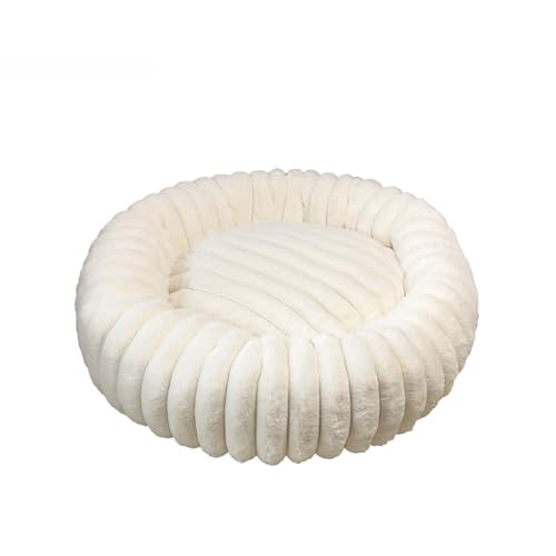 Xiyocadt Hundebett Flauschig Rund Donut Katzenbett Hundekissen Hundesofa Katzenkorb Kuscheliges Hundekorb für Kleine, Mittelgroße Katzen, Hunde und Andere Haustiere (80cm,Weiß) von Xiyocadt