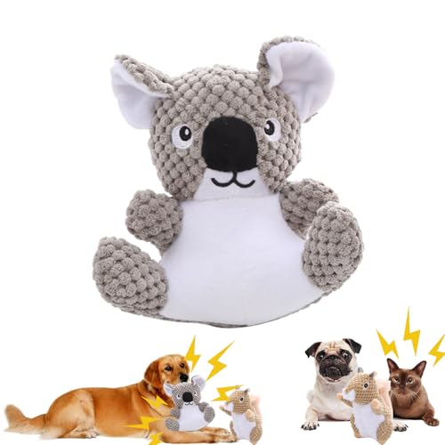Xiyocadt Interaktives Hundespielzeug Quietschend, Hunde Plüschtier Unzerstörbar Für Aggressive Kauer, Koala Kuscheltier Grau Für Hunde, Bissfeste Zähne Lustiges Hundespielzeug Robustes (Koala) von Xiyocadt