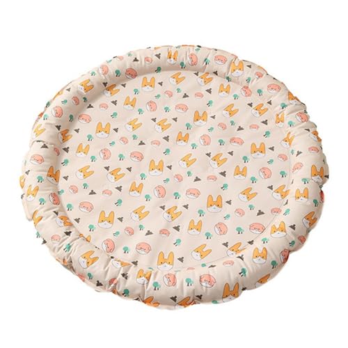 Xiyocadt Kühlmatte Hunde Katzen, Selbstkühlend Hundedecke Kühlend, Gel Kühldecke für Haustiere, Kühlmatte Bett für Zuhause im Sommer (Gelber Hund,70 cm) von Xiyocadt