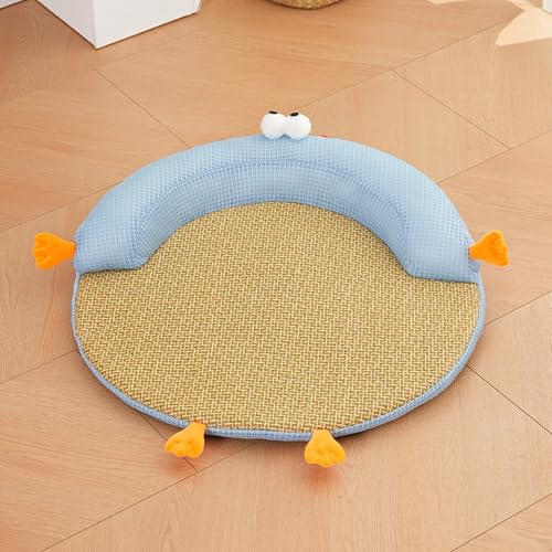 Xiyocadt Kühlmatte Hunde Katzen, Selbstkühlend Hundedecke Kühlend, Kühldecke für Haustiere, Kühlmatte Bett für Zuhause im Sommer (Blau Rattan,40 cm) von Xiyocadt