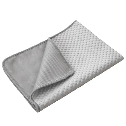 Xiyocadt Kühlmatte für Hunde Katzen, Kühlend Decke für Sommer, Selbstkühlend Haustiermatte, rutschfeste Komfortabel Kühlbett für Sofa, Kiste, Auto (Grau,L(80x60 cm, 12.5 kg oder weniger)) von Xiyocadt