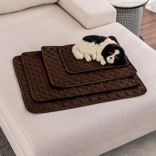 Xiyocadt Kühlmatte für Hunde Katzen, Kühlend Decke für Sommer, Selbstkühlend Haustiermatte, rutschfeste Komfortabel Kühlbett für Sofa, Kiste, Auto (Kaffee,S(50x40 cm, 3 kg oder weniger)) von Xiyocadt