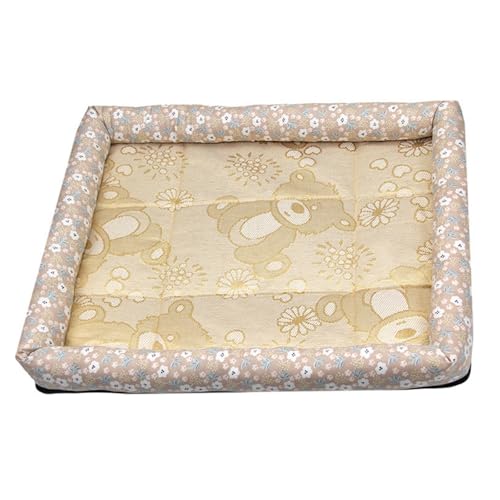 Xiyocadt Kühlmatte für Hunde Katzen, Selbstkühlend Haustiermatte, Kühlpad Kühlkissen, rutschfeste Komfortabel Kühlbett für Zuhause, Auto Und Garten (Khaki,XXL(90x70 cm, 30 kg oder weniger)) von Xiyocadt