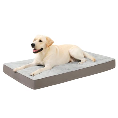 Xiyocadt Orthopädisches Hundebett Grosse Hunde, Hundebetten Mit Abnehmbarer Deckel, Hundekissen Waschbar 105x70cm, Hundebetten Mit Abnehmbarer Deckel ﻿ (hellgrau,60x45x7cm) von Xiyocadt