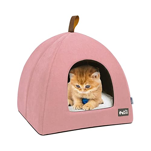 Haustierbett Zelt - Haustier-Zelt mit Unterlage - Katzenbett für Hauskatzen, Katzenhausmöbel für Haustier-Kätzchen-Zelthöhle, schaffen EIN Gefühl von Komfort, niedliche Hundebetten für Xmod von Xmod