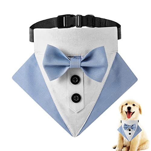 Xmod Bandana für Hunde - Formelles Hundehochzeitsbandana,Stilvolles Kragen-Fliegen-Kostü, Hundeprinz-Hochzeitsanzug für kleine, mittelgroße Hunde von Xmod