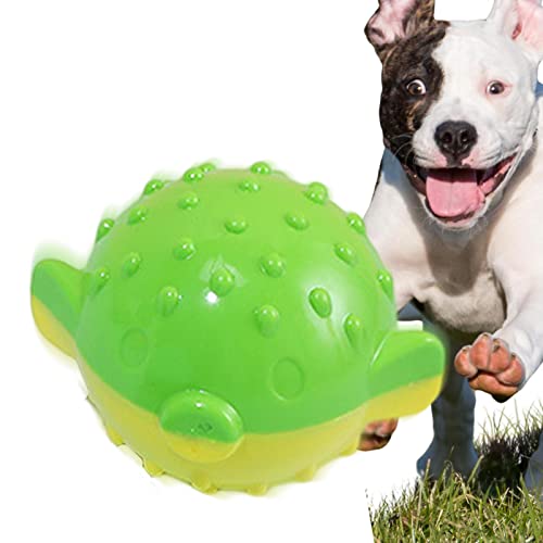 Xmod Quietschendes Hundeballspielzeug - Klingendes interaktives Ball-Hundespielzeug - Interaktives Welpenspielzeug mit unregelmäßigem, hüpfendem Ball und konvexen Spitzen von Xmod