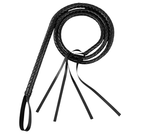 XoeLLe Schwarz Peitsche Leder Bullwhip 1,9 m, Gerte Pferd Reitgerte, Peitsche für Sklaven, Spielpeitsche für Schlafzimmer, Exotic Whip, Katze Frau Kostüm, Cosplay Kostüm Zubehör XoeLLe Schwarz Peitsche Leder Bullwhip 1,9 m, Gerte Pferd Reitgerte, Peitsche für Sklaven, Spielpeitsche für Schlafzimmer, Exotic Whip, Katze Frau Kostüm, Cosplay Kostüm Zubehör von XoeLLe