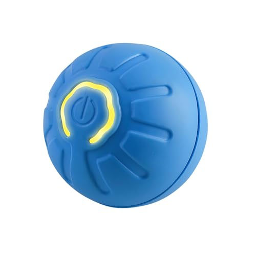 Hundespielzeug Interaktiver Ball Mit Bunten Lichtern, Springender Kauball, Automatisches Amüsantes Artefakt, Elektrisches Spielzeug für Kleine Hunde (Blau) von Xoeminor