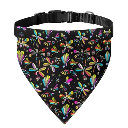 Xoenoiee Bandana für Hunde und Katzen, mit buntem Libellen-Druck, weich, mit verstellbarer Schnalle und Metallring zum Aufhängen der Leine, Haustier-Lätzchen, Kostüm, passend für die meisten Xoenoiee Bandana für Hunde und Katzen, mit buntem Libellen-Druck, weich, mit verstellbarer Schnalle und Metallring zum Aufhängen der Leine, Haustier-Lätzchen, Kostüm, passend für die meisten von Xoenoiee