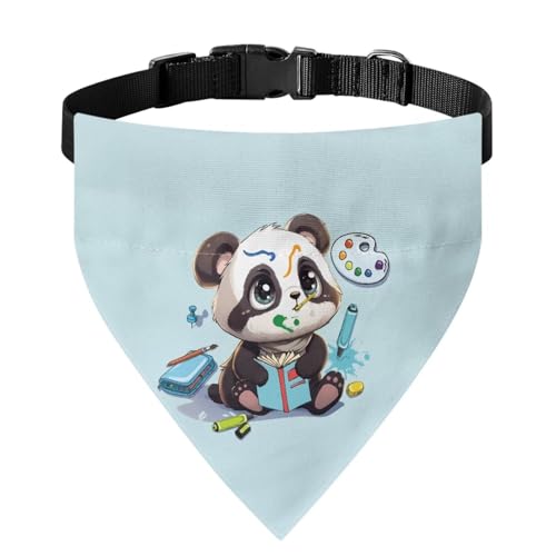 Xoenoiee Bandana für Hunde und Katzen, niedliches Panda-Motiv, weiches Halstuch, verstellbar, Haustier-Bandana mit Schnalle und Metallring für einfache Befestigung der Leine, für mittelgroße Haustiere Xoenoiee Bandana für Hunde und Katzen, niedliches Panda-Motiv, weiches Halstuch, verstellbar, Haustier-Bandana mit Schnalle und Metallring für einfache Befestigung der Leine, für mittelgroße Haustiere von Xoenoiee