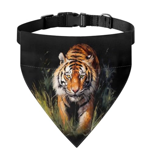 Xoenoiee Bandana mit Tiger-Wildnis-Aufdruck, wendbar, für Hunde und Katzen, mit verstellbarer Schnalle, weiche Haustierbekleidung, Haustierkostüm, Dekoration, Größe M Xoenoiee Bandana mit Tiger-Wildnis-Aufdruck, wendbar, für Hunde und Katzen, mit verstellbarer Schnalle, weiche Haustierbekleidung, Haustierkostüm, Dekoration, Größe M von Xoenoiee