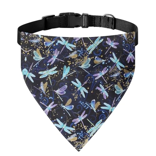 Xoenoiee Halstuch für Katzen und Hunde, mit buntem Libellenmuster, weicher Schal, verstellbares Haustierkostüm, Haustier-Bandana mit Schnalle und Metallring für einfache Befestigung der Leine, Größe M Xoenoiee Halstuch für Katzen und Hunde, mit buntem Libellenmuster, weicher Schal, verstellbares Haustierkostüm, Haustier-Bandana mit Schnalle und Metallring für einfache Befestigung der Leine, Größe M von Xoenoiee