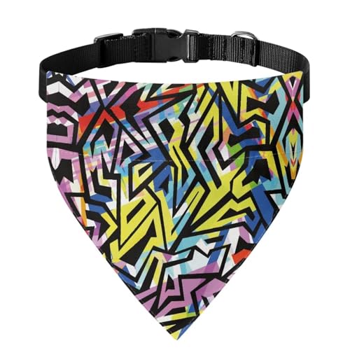 Xoenoiee Hunde-Lätzchen mit abstraktem geometrischem Muster, verstellbares Haustier-Lätzchen mit Schnalle, wendbar, für große Haustiere Xoenoiee Hunde-Lätzchen mit abstraktem geometrischem Muster, verstellbares Haustier-Lätzchen mit Schnalle, wendbar, für große Haustiere von Xoenoiee