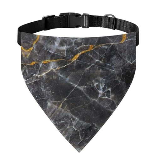 Xoenoiee Hundehalstuch, Halsband mit Schnalle, wendbar, verstellbar, weiches Haustier-Kostüm, Größe L, Marmor-Schwarz von Xoenoiee