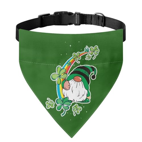 Xoenoiee Hundehalstuch, Halstuch, Kleeblatt-Motiv, wendbar, dreieckig, mit verstellbarer Schnalle und Metallring, Größe M Xoenoiee Hundehalstuch, Halstuch, Kleeblatt-Motiv, wendbar, dreieckig, mit verstellbarer Schnalle und Metallring, Größe M von Xoenoiee