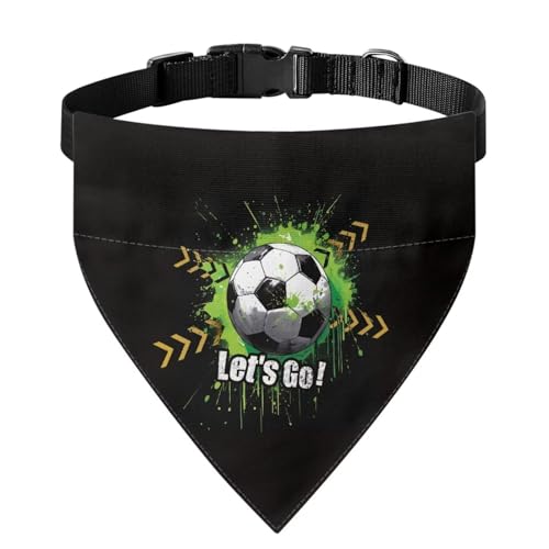 Xoenoiee Hundehalstuch, weiches Hundehalstuch mit Fußball-Muster, mit verstellbarer Schnalle und Metallring zum Aufhängen der Leine, Haustier-Lätzchen, Kostüm, passend für die meisten Haustiere, für Xoenoiee Hundehalstuch, weiches Hundehalstuch mit Fußball-Muster, mit verstellbarer Schnalle und Metallring zum Aufhängen der Leine, Haustier-Lätzchen, Kostüm, passend für die meisten Haustiere, für von Xoenoiee