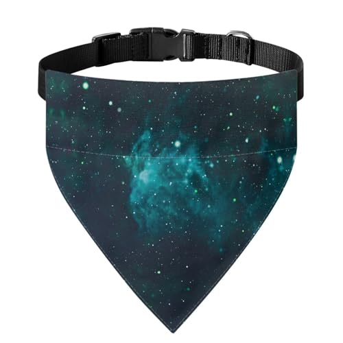 Xoenoiee Hundehalstuch mit Galaxie-Muster, weiches Haustier-Lätzchen mit verstellbarer Schnalle, Haustier-Bandana-Halsband mit Metallring für einfache Befestigung der Leine, Größe L von Xoenoiee