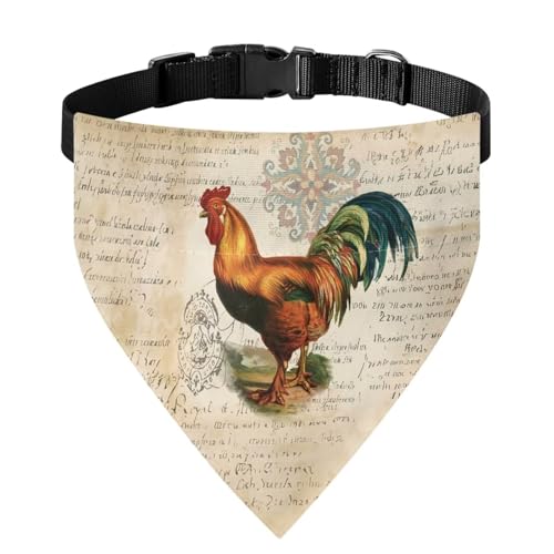 Xoenoiee Hundehalstuch mit Hühnerbuch-Muster, weiches Haustier-Lätzchen mit verstellbarer Schnalle, Haustier-Bandana-Halsband mit Metallring für einfache Befestigung der Leine, für große Haustiere von Xoenoiee