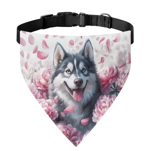 Xoenoiee Husky Dog Hundehalstuch, Rosenmuster, weiches Hundehalstuch, Halsband mit verstellbarer Schnalle und Metallring zum Aufhängen der Leine, Haustier-Lätzchen, Kostüm, passend für die meisten Xoenoiee Husky Dog Hundehalstuch, Rosenmuster, weiches Hundehalstuch, Halsband mit verstellbarer Schnalle und Metallring zum Aufhängen der Leine, Haustier-Lätzchen, Kostüm, passend für die meisten von Xoenoiee