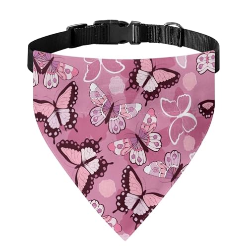 Xoenoiee Katzen-Halstuch, Halstuch, weiches Halstuch, verstellbares Haustier-Kostüm, Haustier-Bandana mit Schnalle und Metallring für einfache Befestigung der Leine, für große Haustiere, Rosa von Xoenoiee