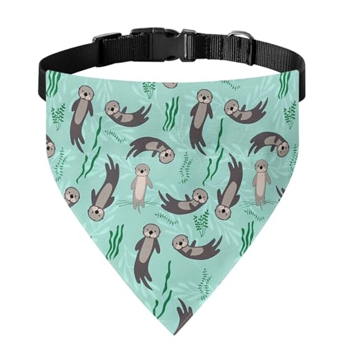 Xoenoiee Otters Katzenhalstuch, weiches Halstuch, verstellbares Haustier-Kostüm, Haustier-Bandana mit Schnalle und Metallring für einfache Befestigung der Leine, Größe M Xoenoiee Otters Katzenhalstuch, weiches Halstuch, verstellbares Haustier-Kostüm, Haustier-Bandana mit Schnalle und Metallring für einfache Befestigung der Leine, Größe M von Xoenoiee